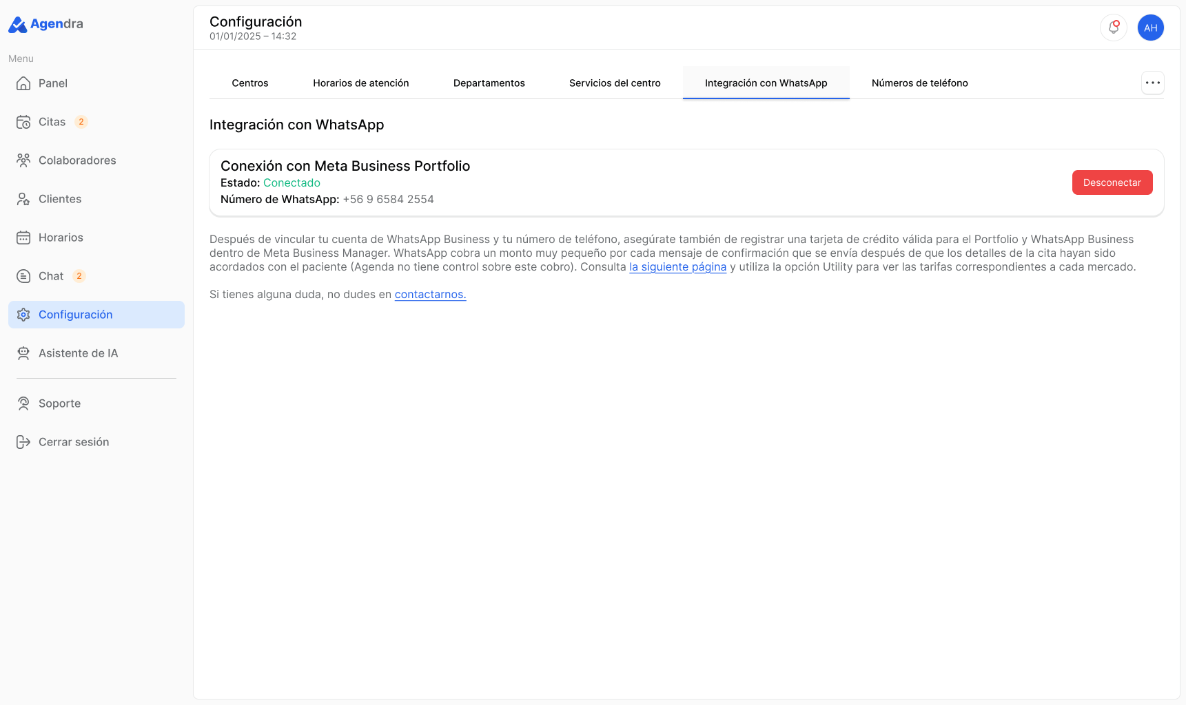 Configuración WhatsApp